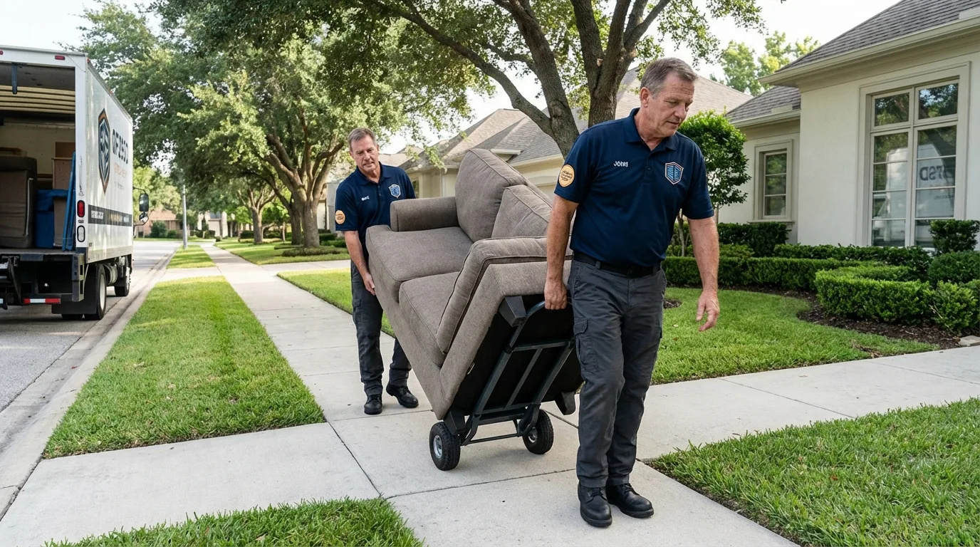 Local residential moving crew loading furniture in Blythewood, SC
